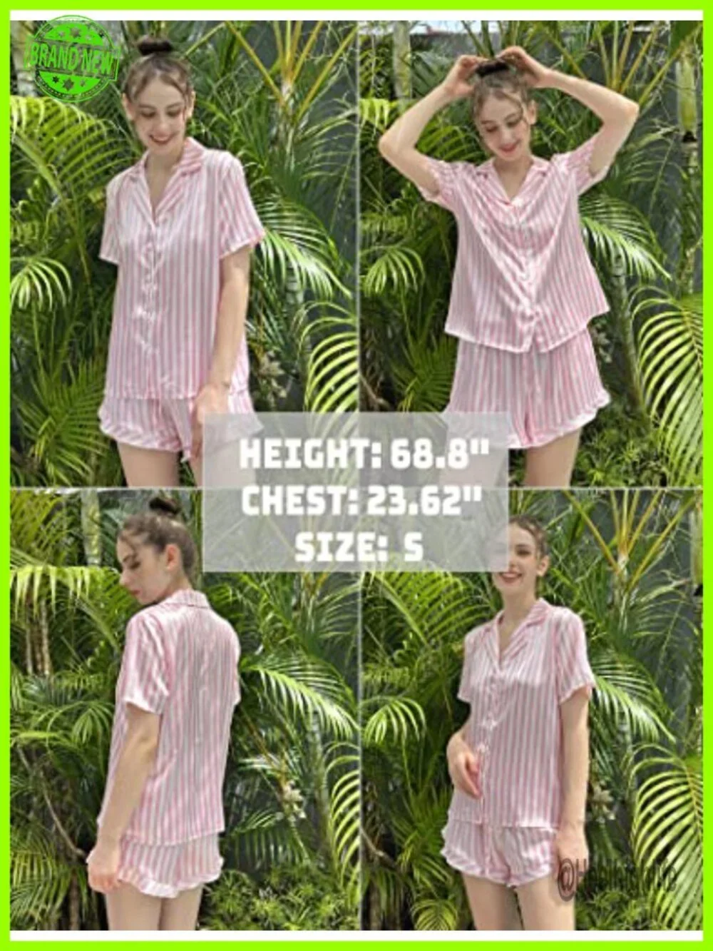 Satin Pajama Set - 2 Piece Button Down Sleepwear with Shorts